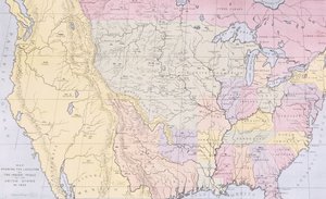 Kaart met de locaties van de Indianenstammen van de VS in 1833, illustratie uit 